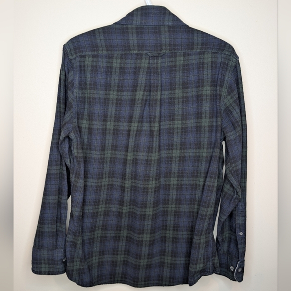Eddie Bauer Green Blue Plaid Flannel Button-up Shirt Mens Medium - Picture 2 of 9